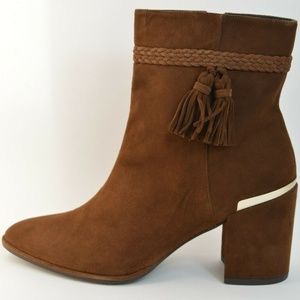 Stuart Weitzman Tazzie Suede Closed Toe Ankle